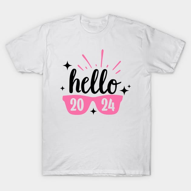 Hello 2024 T-Shirt by MZeeDesigns